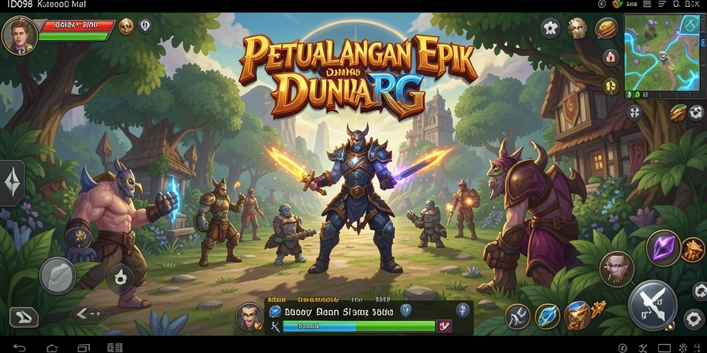 Tampilan screenshot dari ID098 menampilkan adegan pertempuran seru dalam game RPG.