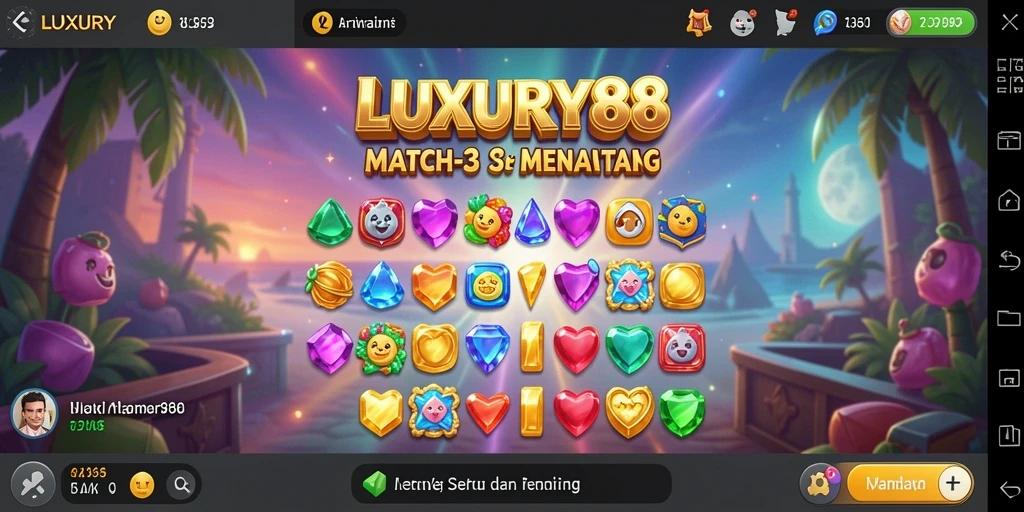 Tampilan gameplay LUXURY88 yang menawan dalam genre Match-3.