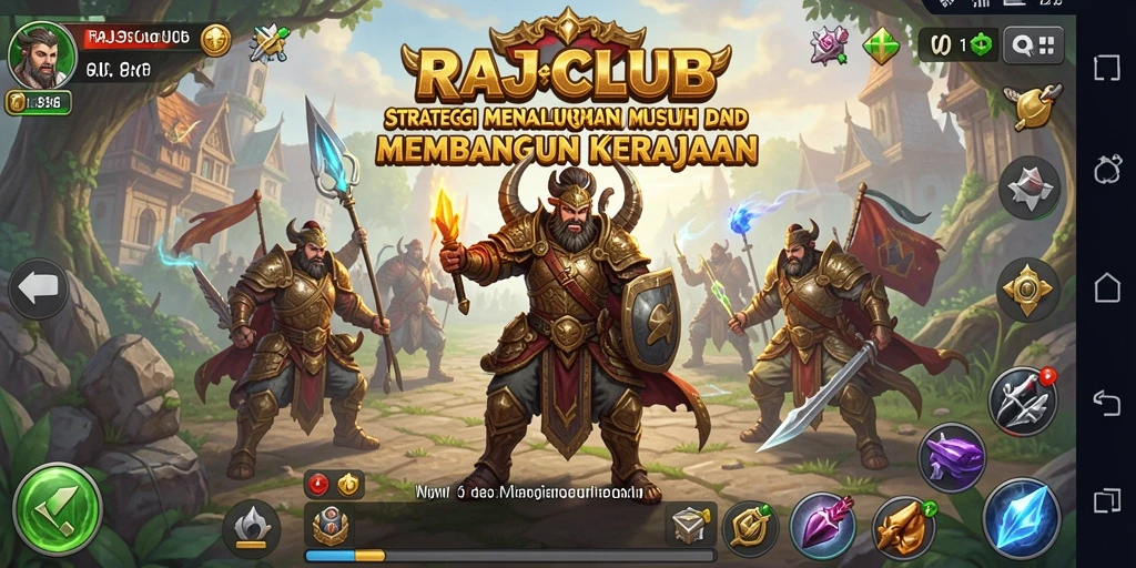 Tampilan gameplay RAJACLUB menampilkan pertempuran strategis yang mendebarkan.