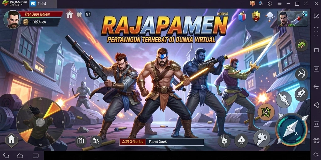 Tampilan pertarungan seru di RAJAPAMEN yang menampilkan aksi karakter.