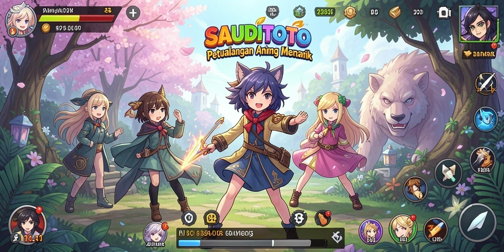 Gameplay <strong>SAUDITOTO</strong> yang penuh warna dan karakter anime menarik.