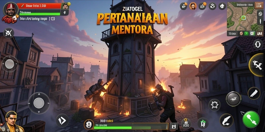 Screenshot gameplay ZIATOGEL yang penuh aksi Tower Defense.